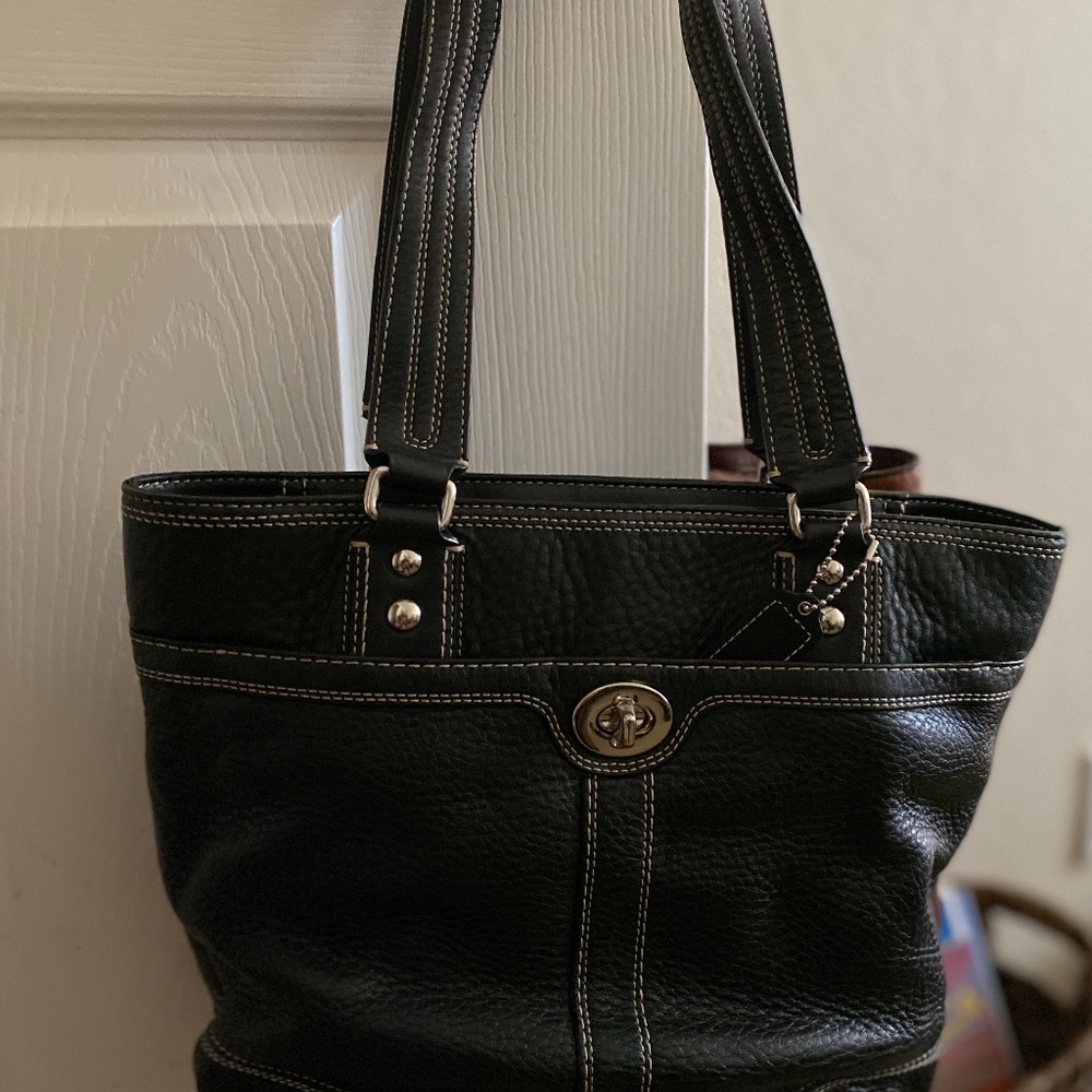 COACH HAMELTON BLACK PEBBLED LEATHER F13959